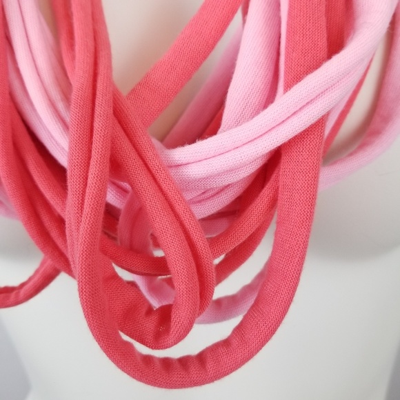 Infinity Scarf Rolled Hem Twist Pink Coral Y2K - Picture 3 of 6